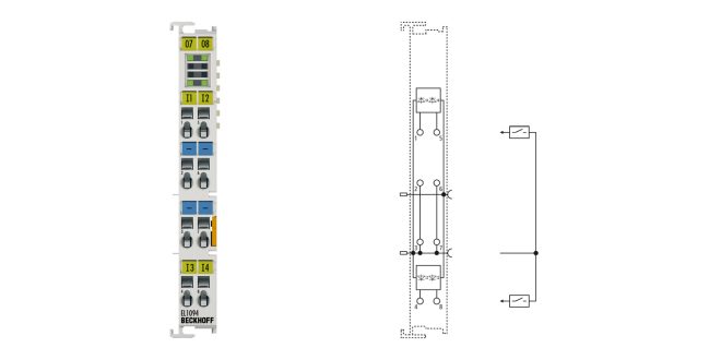 EL1094 | EtherCAT Terminal, 4-channel digital input, 24 V DC, 10 µs, ground switching