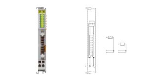 EL1852 | EtherCAT Terminal, 8-channel digital input + 8-channel digital output, 24 V DC, 3 ms, 0.5 A, flat-ribbon cable