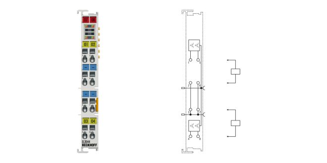 EL2044 | EtherCAT Terminal, 4-channel digital output, 24 V DC, 2 A, with extended diagnostics