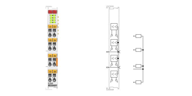 EL2068 | EtherCAT Terminal, 8-channel digital output, 24 V DC, 0.5 A, with channel diagnostics