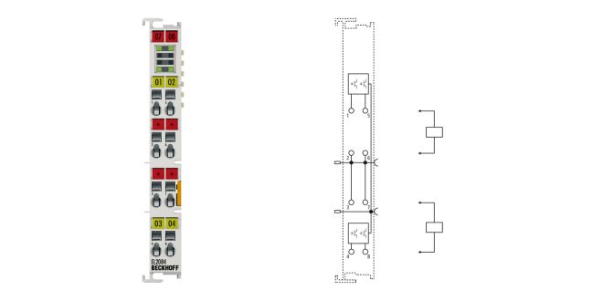 EL2084 | EtherCAT Terminal, 4-channel digital output, 24 V DC, 0.5 A, ground switching