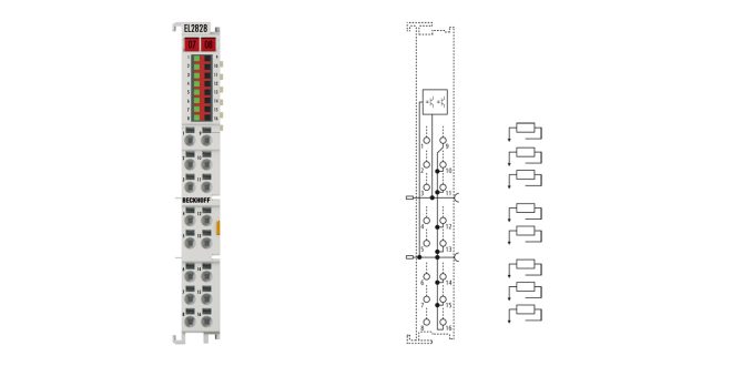 EL2828 | EtherCAT Terminal, 8-channel digital output, 24 V DC, 2 A