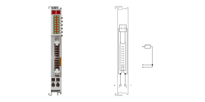 EL2872-0010 | EtherCAT Terminal, 16-channel digital output, 24 V DC, 0.5 A, ground switching, flat-ribbon cable