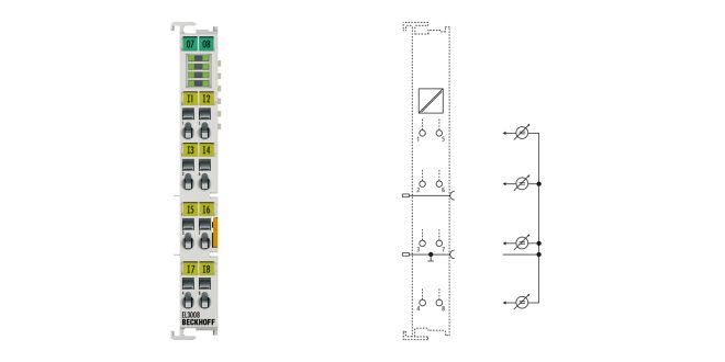 EL3008 | EtherCAT Terminal, 8-channel analog input, voltage, ±10 V, 12 bit, single-ended