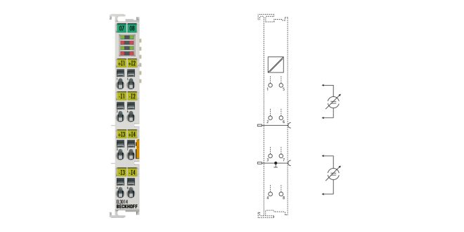 EL3014 | EtherCAT Terminal, 4-channel analog input, current, 0…20 mA, 12 bit, differential