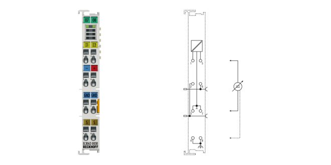 EL3062-0030 | EtherCAT Terminal, 2-channel analog input, voltage, 0…30 V, 12 bit, single-ended