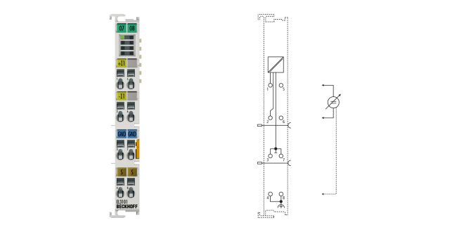 EL3101 | EtherCAT Terminal, 1-channel analog input, voltage, ±10 V, 16 bit, differential