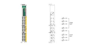 EL3174-0090 | EtherCAT Terminal, 4-channel analog input, multi-function, ±10 V, ±20 mA, 16 bit, TwinSAFE SC