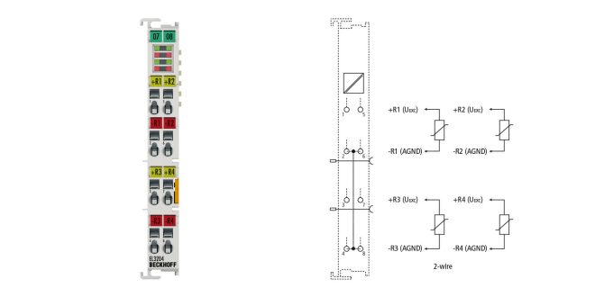 EL3204 | EtherCAT Terminal, 4-channel analog input, temperature, RTD (Pt100), 16 bit