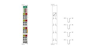 EL3314-0030 | EtherCAT Terminal, 4-channel analog input, temperature, thermocouple, 24 bit, high-precision, externally calibrated