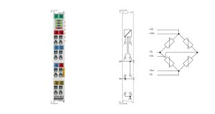 EL3356-0010 | EtherCAT Terminal, 1-channel analog input, measuring bridge, full bridge, 24 bit, high-precision