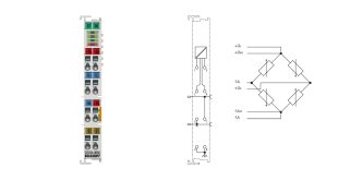 EL3356-0030 | EtherCAT Terminal, 1-channel analog input, measuring bridge, full bridge, 24 bit, high-precision, externally calibrated