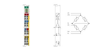 EL3356-0090 | EtherCAT Terminal, 1-channel analog input, measuring bridge, full bridge, 24 bit, high-precision, TwinSAFE SC