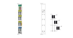 EL3403 | EtherCAT Terminal, 3-channel analog input, power measurement, 500 V AC, 1 A, 16 bit