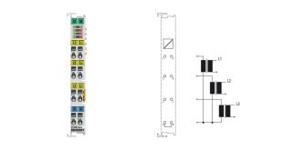 EL3443-0013 | EtherCAT Terminal, 3-channel analog input, power measurement, 480 V AC/DC, 333 mV, 24 bit