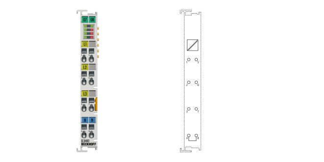 EL3483 | EtherCAT Terminal, 3-channel analog input, mains monitor, 480 V AC, 24 bit