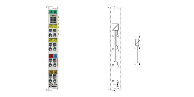 EL3751-0020 | EtherCAT Terminal, 1-channel analog input, multi-function, 24 bit, 10 ksps, factory calibrated