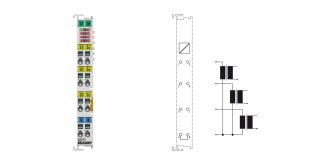 EL3773 | EtherCAT Terminal, 3-channel analog input, multi-function, 500 V AC/DC, 1 A, 16 bit, 10 ksps, oversampling