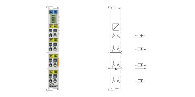 EL4008 | EtherCAT Terminal, 8-channel analog output, voltage, 0…10 V, 12 bit