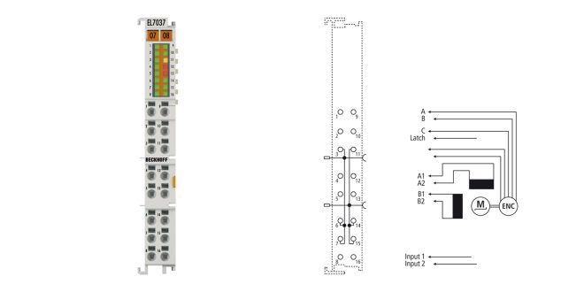 EL7037 | EtherCAT Terminal, 1-channel motion interface, stepper motor, 24 V DC, 1.5 A, with incremental encoder