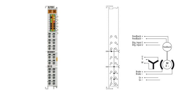 EL7201-0010 | EtherCAT Terminal, 1-channel motion interface, servomotor, 48 V DC, 2.8 A, OCT