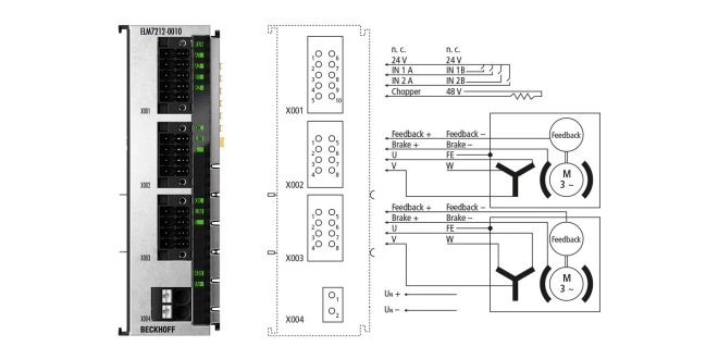 ELM7212-0010 | EtherCAT Terminal, 2-channel motion interface, servomotor, 48 V DC, 4.5 A, OCT