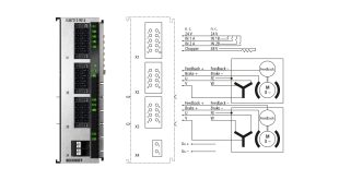 ELM7212-9016 | EtherCAT Terminal, 2-channel motion interface, servomotor, 48 V DC, 4.5 A, OCT, STO, TwinSAFE Logic