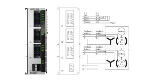 ELM7222-9016 | EtherCAT Terminal, 2-channel motion interface, servomotor, 48 V DC, 8 A, OCT, STO, TwinSAFE Logic