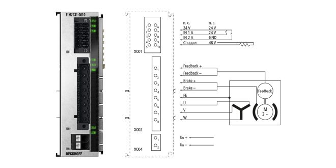 ELM7231-0010 | EtherCAT Terminal, 1-channel motion interface, servomotor, 48 V DC, 16 A, OCT