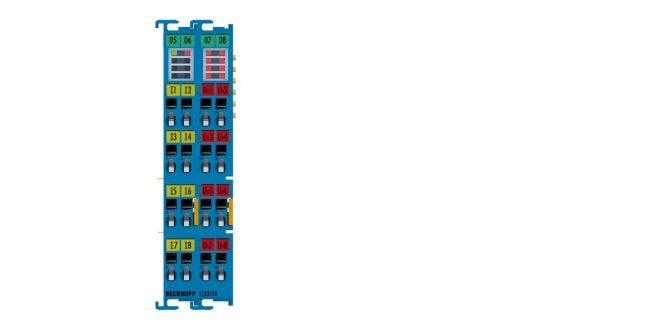 ELX3158 | EtherCAT Terminal, 8-channel analog input, current, 4…20 mA, 16 bit, single-ended, Ex i