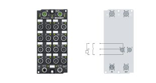 EP1819-0021 | EtherCAT Box, 16-channel digital input, 24 V DC, 10 µs, M8