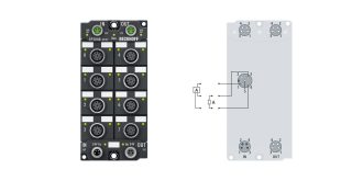 EP2008-0022 | EtherCAT Box, 8-channel digital output, 24 V DC, 0.5 A, M12