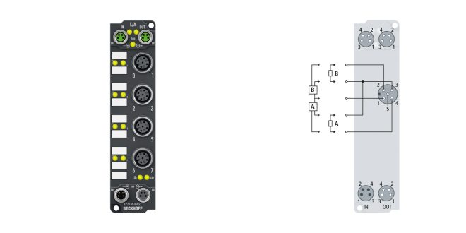 EP2038-0002 | EtherCAT Box, 8-channel digital output, 24 V DC, 2 A, M12, with diagnostics