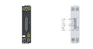 EP2316-0008 | EtherCAT Box, 8-channel digital input + 8-channel digital output, 24 V DC, 10 µs, 0.5 A, D-sub