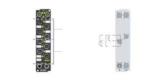 EP2318-0001 | EtherCAT Box, 4-channel digital input + 4-channel digital output, 24 V DC, 10 µs, 0.5 A, M8