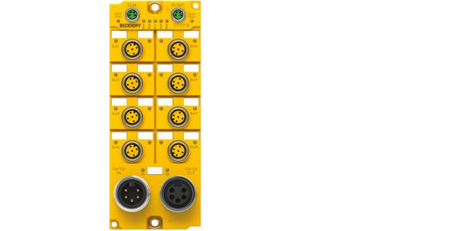 EP2918-0032 | EtherCAT Box, 8-channel digital output, 24 V DC, 2 A, M12, TwinSAFE, TwinSAFE Logic