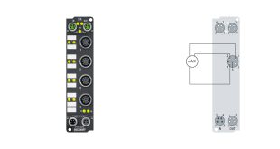 EP3184-0002 | EtherCAT Box, 4-channel analog input, multi-function, ±10 V, 0/4…20 mA, 16 bit, single-ended, M12