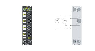 EP3184-1002 | EtherCAT Box, 4-channel analog input, multi-function, ±10 V, 0/4…20 mA, 16 bit, single-ended, M12