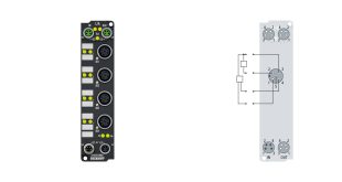 EP6224-0002 | EtherCAT Box, 4-channel communication interface + 4-channel digital input, IO-Link, master, Class A, M12
