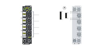 EP7041-0002 | EtherCAT Box, 1-channel motion interface, stepper motor, 48 V DC, 5 A, M12, with incremental encoder