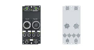 EP9224-0023 | EtherCAT Box, 4/4-channel power distribution, for EtherCAT Box modules, with current measurement/data logging