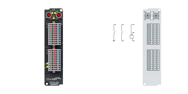 EPP1816-0003 | EtherCAT P Box, 16-channel digital input, 24 V DC, 10 µs, IP20 connector