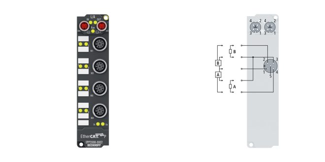 EPP2008-0002 | EtherCAT P Box, 8-channel digital output, 24 V DC, 0.5 A, M12