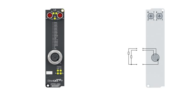 EPP2816-0004 | EtherCAT P Box, 16-channel digital output, 24 V DC, 0.5 A, M16