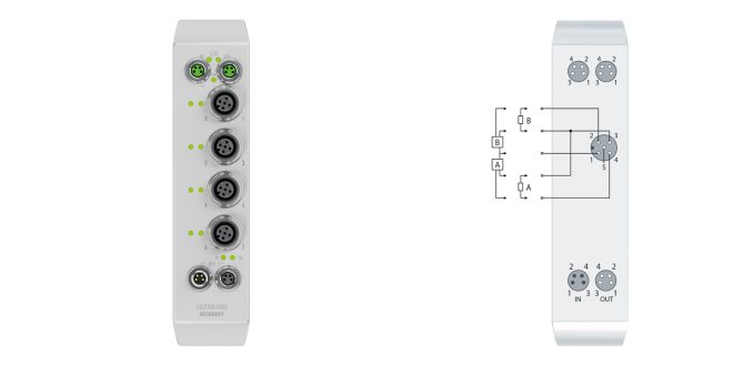 EQ2008-0002 | EtherCAT Box, 8-channel digital output, 24 V DC, 0.5 A, M12, stainless steel