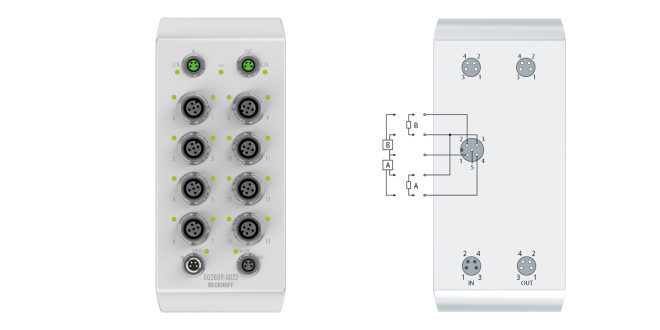 EQ2809-0022 | EtherCAT Box, 16-channel digital output, 24 V DC, 0.5 A, M12, stainless steel