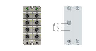 ER1008-0022 | EtherCAT Box, 8-channel digital input, 24 V DC, 3 ms, M12, zinc die-cast