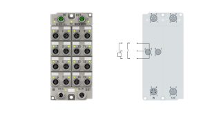 ER1809-0021 | EtherCAT Box, 16-channel digital input, 24 V DC, 3 ms, M8, zinc die-cast