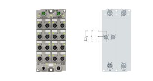 ER1819-0021 | EtherCAT Box, 16-channel digital input, 24 V DC, 10 µs, M8, zinc die-cast