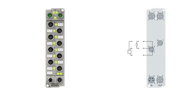 ER2008-0001 | EtherCAT Box, 8-channel digital output, 24 V DC, 0.5 A, M8, zinc die-cast